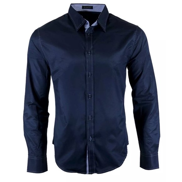 BLACK MEN Other - Black Men's long Sleeve Button down Shirt navy